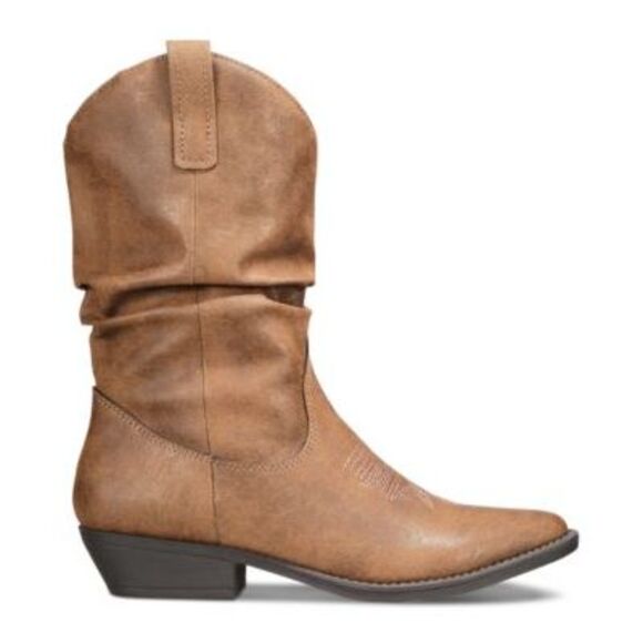 STYLE & COMPANY Womens Brown Dannaa Almond Toe Block Heel Western Boot 5 M - Picture 3 of 4